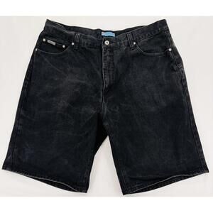 Kenneth Cole Reaction Men's Black Denim Shorts Relaxed Fit Waist 38 in. Casual